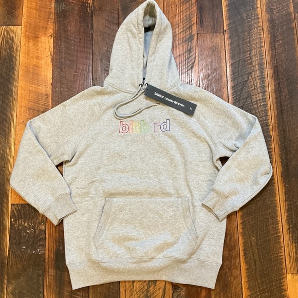 Bitbird Create Forever Rainbow Logo Hoodie in Heather Gray Size L SOLD OUT - Picture 2 of 9
